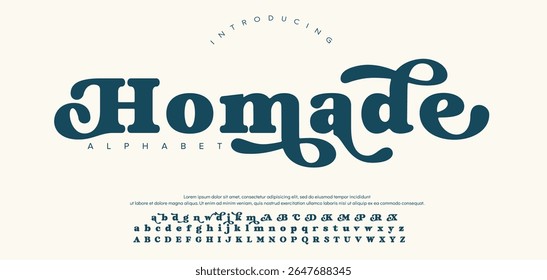 Elegant Font Uppercase Lowercase and Number. Classic Lettering Minimal Fashion Designs. Typography modern serif fonts regular decorative vintage concept. vector illustration