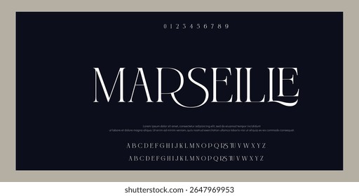  Elegant Font Uppercase Lowercase and Number. Classic Lettering Minimal Fashion Designs. Typography modern Serif fonts regular decorative vintage concept.
