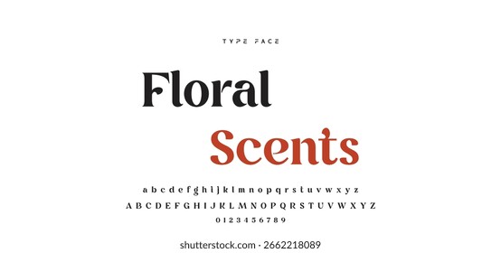 Fonte Elegante Número Minúsculo Maiúsculo E E Comercial. Clássico Lettering minimal Fashion Designs. Tipografia modernas fontes serif conceito vintage decorativo regular. ilustração vetorial