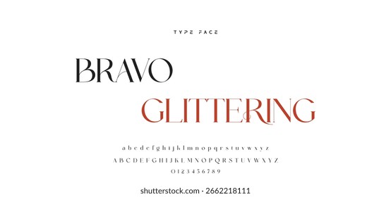 Fonte Elegante Número Minúsculo Maiúsculo E E Comercial. Clássico Lettering minimal Fashion Designs. Tipografia modernas fontes serif conceito vintage decorativo regular. ilustração vetorial