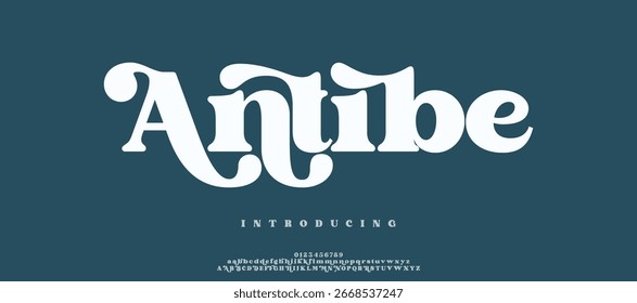 Elegant Font Uppercase Lowercase and Number. Classic Lettering Minimal Fashion Designs. Typography fonts regular decorative vintage concept. vector illustration