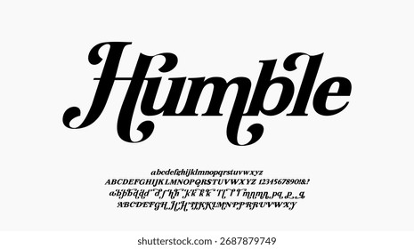 Letra elegante maiúscula minúscula e número. Clássico Lettering minimal Fashion Designs. Tipografia modernas fontes serif conceito vintage decorativo regular. ilustração vetorial