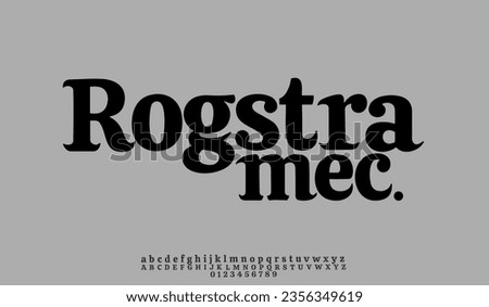 Elegant Font Uppercase Lowercase and Number. Classic Lettering Minimal Fashion Designs. Typography modern serif fonts regular decorative vintage concept. vector illustration