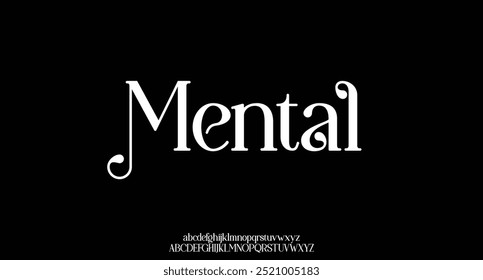Letra elegante maiúscula minúscula. Elegante Script Fonte Clássico Lettering Mínimo Moda Designs. Tipografia modernas fontes serif conceito vintage decorativo regular. ilustração vetorial