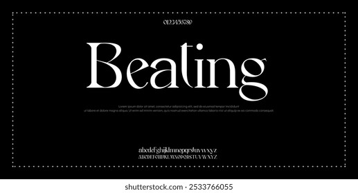 Elegant Font Uppercase Lowercase. Elegant Script Font Classic Lettering Minimal Fashion Designs. Typography modern serif fonts regular decorative vintage concept. vector illustration