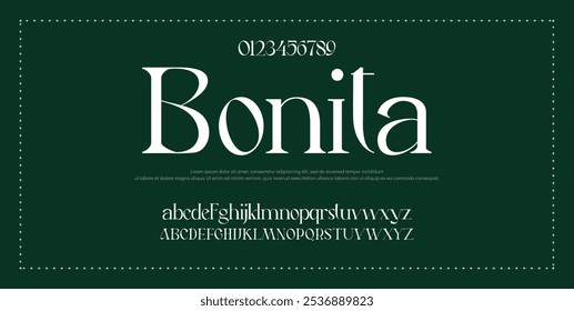 Elegante fuente mayúscula minúscula. Elegante Script Font Letras clásicas Diseños de moda minimalistas. Tipografía moderna serif Fuentes concepto vintage decorativo regular. Ilustración vectorial