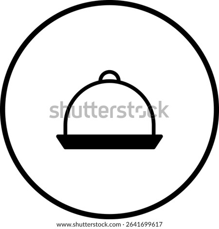 Elegant food dome icon design representing culinary service and dining experience