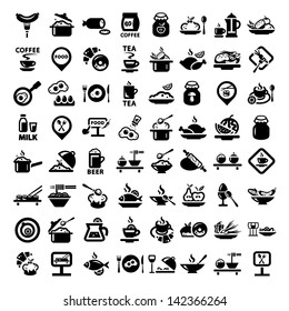 Elegant Food Icons Set Created For Mobile, Web And Applications.