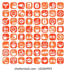 Elegant Food Icons Set Created For Mobile, Web And Applications.