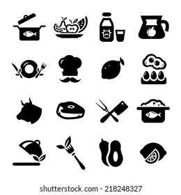 Elegant Food Icons Set Created For Mobile, Web And Applications.