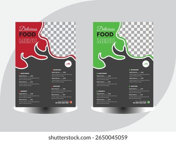 Elegant Food Menu Template, Restaurant cafe menu, template design, Set A4 menu editable vector format