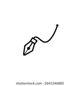 Elegant fountain pen nib drawing line art.