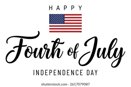 Elegant Fourth of July Typography with American Flag for Independence Day Celebration
