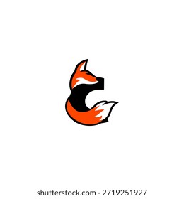 Forma elegante de la letra C del zorro, creando un logotipo liso y elegante para la marca superior y el diseño creativo