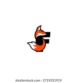 Forma elegante de la letra F del zorro, creando un logotipo liso y elegante para la marca superior y el diseño creativo