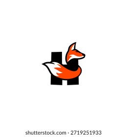 Elegante Fox Carta H forma, criando um logotipo suave e elegante para marca premium e design criativo