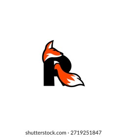 Forma elegante de la letra R del zorro, creando un logotipo liso y elegante para la marca superior y el diseño creativo