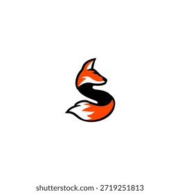 Forma elegante de la letra S del zorro, creando un logotipo liso y elegante para la marca superior y el diseño creativo