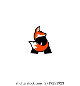 Letra de raposa elegante Uma forma, criando um logotipo suave e elegante para marca premium e design criativo