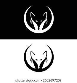 Elegant Fox Logo Design silhouette