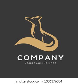 elegant fox logo template,vector file text easy to change or remove