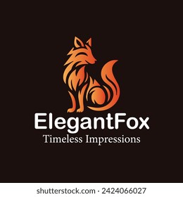 Elegant Fox vector logo , High  quality