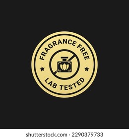 Elegant Fragrance free label or Fragrance free stamp vector isolated in flat style. Fragrance free label vector for product packaging design element. Fragrance free stamp vector for design element.