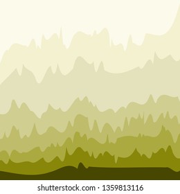 Elegant frame with abstract green waves with prongs. Vector image. Eps 8