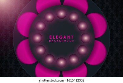 Elegant frame background with pink flower shapes. Luxury vector design for use banner promotions, magazines, advertising, greeting card, message, web sites