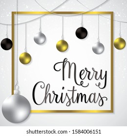 Elegant frame bauble Christmas card in vector format.