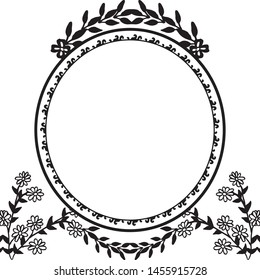 Elegant frame with beautiful flower and leaf, greeting card, invitation card. Vector