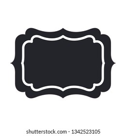 elegant frame black isolated icon