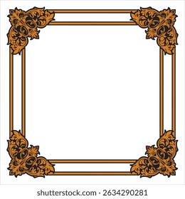 Elegant Frame Border with Gold Geometric Accents
