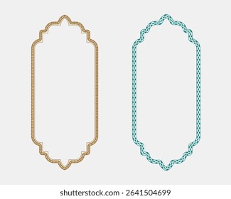 Elegant frame border set with floral plant elements and text box layout for creative posters, packaging, and stationery