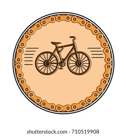 elegant frame chain with bicycle vehicle