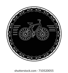 elegant frame chain with bicycle vehicle