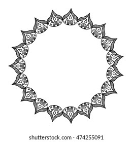 elegant frame circle decoration isolated vector illustration design