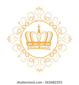 elegant frame with crown