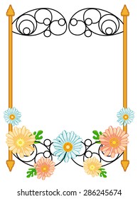 Elegant frame with daisies