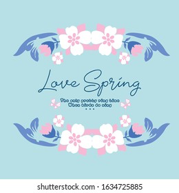 Elegant frame design with ornate leaf and floral, for love spring card design. Vector