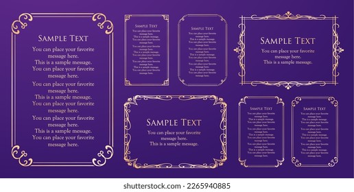 elegant frame. design template. A set of gorgeous frames.