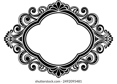Elegant Frame Design with White Background, Vector Illustration, Cartoons, Clipart, Line Art, Elegant frame design vector with white background, perfect for illustrations, cartoons, clipart, and line 