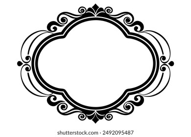 Elegant Frame Design with White Background, Vector Illustration, Cartoons, Clipart, Line Art, Elegant frame design vector with white background, perfect for illustrations, cartoons, clipart, and line 