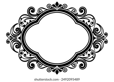 Elegant Frame Design with White Background, Vector Illustration, Cartoons, Clipart, Line Art, Elegant frame design vector with white background, perfect for illustrations, cartoons, clipart, and line 