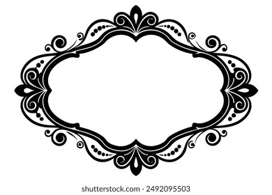 Elegant Frame Design with White Background, Vector Illustration, Cartoons, Clipart, Line Art, Elegant frame design vector with white background, perfect for illustrations, cartoons, clipart, and line 