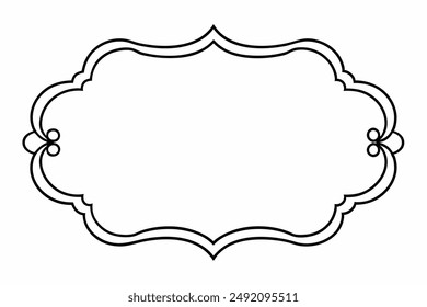 Elegant Frame Design with White Background, Vector Illustration, Cartoons, Clipart, Line Art, Elegant frame design vector with white background, perfect for illustrations, cartoons, clipart, and line 