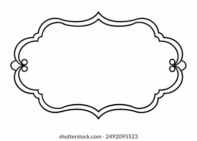 Elegant Frame Design with White Background, Vector Illustration, Cartoons, Clipart, Line Art, Elegant frame design vector with white background, perfect for illustrations, cartoons, clipart, and line 