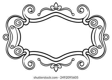 Elegant Frame Design with White Background, Vector Illustration, Cartoons, Clipart, Line Art, Elegant frame design vector with white background, perfect for illustrations, cartoons, clipart, and line 
