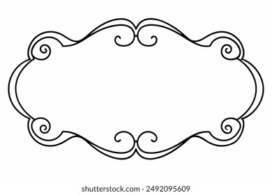 Elegant Frame Design with White Background, Vector Illustration, Cartoons, Clipart, Line Art, Elegant frame design vector with white background, perfect for illustrations, cartoons, clipart, and line 