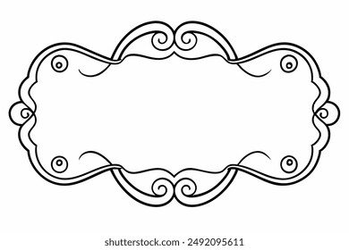 Elegant Frame Design with White Background, Vector Illustration, Cartoons, Clipart, Line Art, Elegant frame design vector with white background, perfect for illustrations, cartoons, clipart, and line 